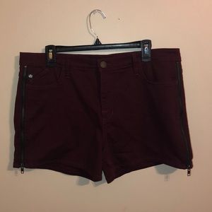 Burgundy shorts